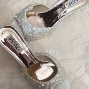 Badgley Mischka Sequin Embellished Heels